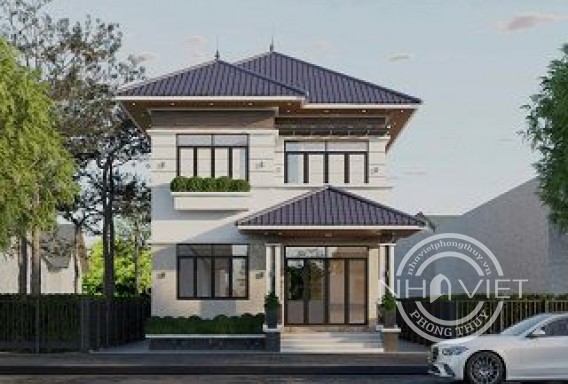 Mẫu biệt thự 2 tầng mái Nhật mặt tiền 8m thiết kế hiện đại tối ưu